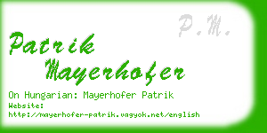 patrik mayerhofer business card